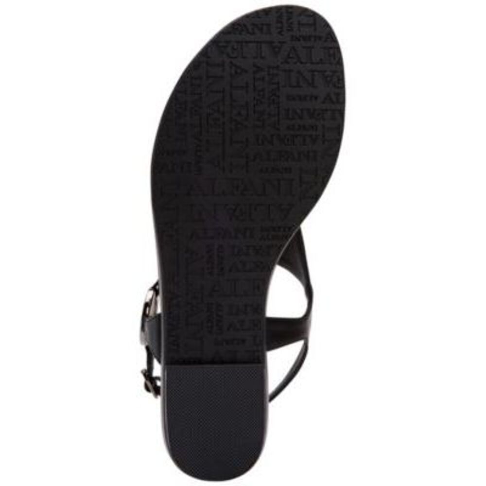 ALFANI Womens Black Adjustable Hayyden Round Toe Wedge Thong Sandals 7.5 M - Picture 4 of 5